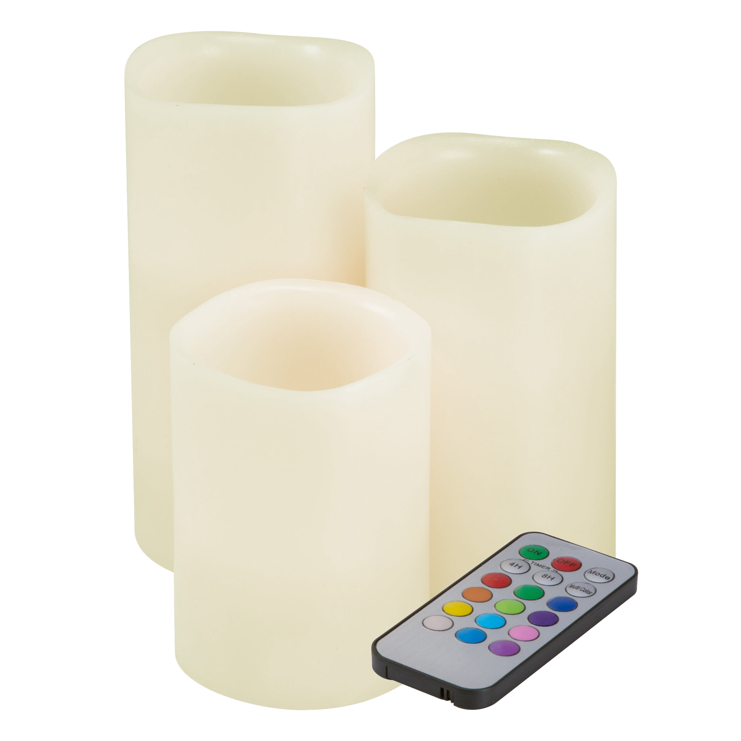 Lavish Home 3-Piece Color Changing Flameless LED Candle Set with Remote