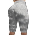 thumbnail image 1 of Gibobby Yoga pants cortos mujer Pantalones elásticos Pantalones cortos Fitness Leggings Arrugado Tie-dye Mujeres Running Yoga Biker Yoga Pantalones(Gris,CH), 1 of 5
