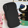 thumbnail image 5 of for iPhone XR Case 6.1 Inch Curly Wave Frame Phone Case Cute Design Color Aesthetic Phone Case Soft TPU Shockproof Protective Bumper Case Cover for Girls, Black, 5 of 6