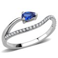 thumbnail image 1 of Alamode DA273-5 Bague en Acier Inoxydable Poli pour Femmes avec Synthétique Bleu London - Taille 5, 1 of 1