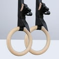 thumbnail image 3 of Wood Gymnastic Rings for Fitness Use Multi Smooth Solid Wood with No Snags Unbreakable 28mm, 3 of 8