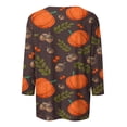 thumbnail image 4 of Pulls Pulls pulls Vêtements Vêtements Mode d'Automne Confortables Décontractés 2023 Mode Femmes Halloween Impression en Vrac T-shirt Manches 3/4 Col Rond Chemise Décontractée, 4 of 5