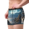 thumbnail image 2 of Yiaed Moonlit Sea Sailboat Print Men's Soft Cotton Boxer Shorts Breathable Boxers Underwear Moisture-Wicking Underwear Stretch Boxer Briefs for Man-XX-Large, 2 of 5