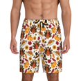 thumbnail image 3 of Lsque turkey hat Pumpkin Mens Sleep Pajama Shorts,Short Pajama Pants, Cotton Ultra-Soft Knit-3X-Large, 3 of 9