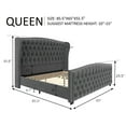 thumbnail image 3 of VANACC Queen Size Bed Frame, Velvet Upholstered Bed with Deep Button Tufted Wingback Headboard，Grey, 3 of 8