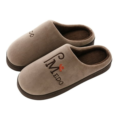 

Cathalem Home Slippers Men And Women Fashion Autumn And Winter Men Slippers Home Flat Non Slip Light Plush Warm And Slipper Mens C 8.5