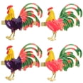 thumbnail image 1 of SHISUYAN 4pcs Alloy Chicken Napkin Rings Decorative Metal Napkin Holders Dining Table Decorative Napkin Buckles, 1 of 8