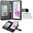 thumbnail image 5 of For Samsung Galaxy A36 5G Wallet Case with Credit Card Holder for Women Men, Flip PU Leather Wallet Phone Case for Galaxy A36, Tekcoo Detachable Magnetic Kickstand Cover with Wrist Strap, Black, 5 of 9