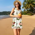 thumbnail image 3 of Kdxio Robe d'Été Vintage Vélo Imprimé Fleur Papillon Sans Manches Décontractée avec Poche, 3 of 7