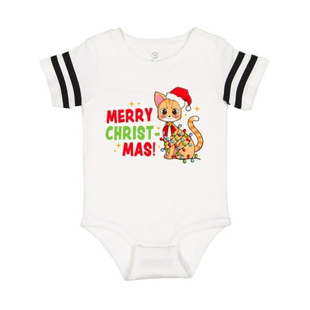 

Inktastic Merry Christmas Cute Cat with Colorful Lights Gift Baby Boy or Baby Girl Bodysuit