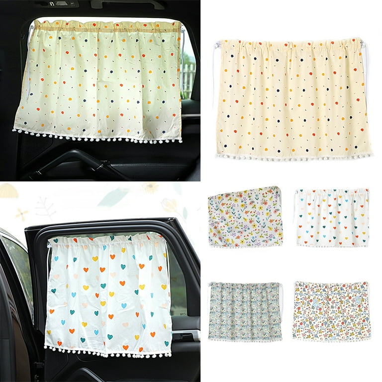 Printed Pattern Car Suction Cup Sunscreen Heat Insulation Side