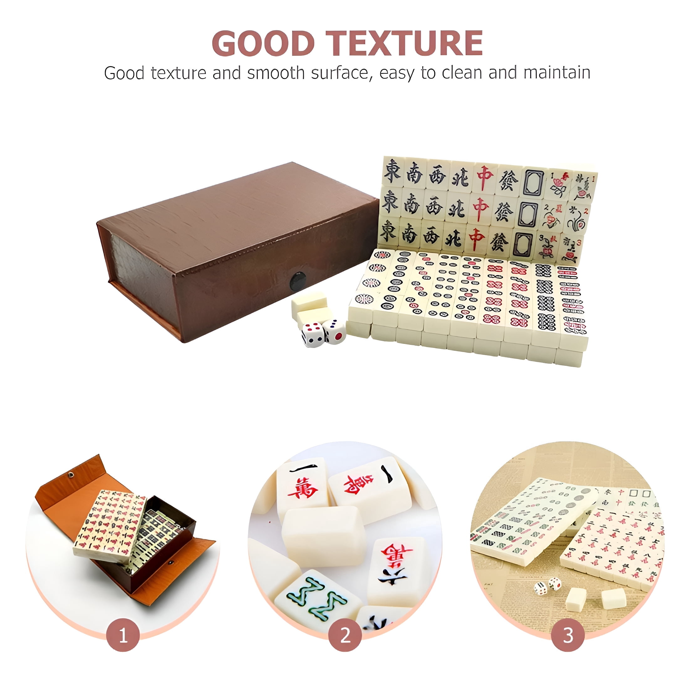 BESTSKY 2026 New Board Game Acrylic Mahjong Kit for Travelers and Party for Travel,Parties,Family,Friends Travel Mahjong Set 1 Set