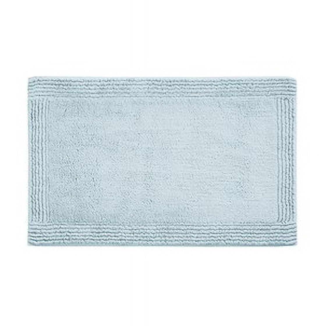 100% Cotton Tufted Reversible Bath Rug Blue 21x34 Inches 3000 GSM Heavy Duty Luxury Soft Bathroom Mat OEKO-TEX Certified Machine Washable
