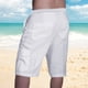 thumbnail image 5 of pstuiky Pantalones cortos para hombre, Pantalones cortos de verano para hombre, elásticos, con cordón y color liso, holgados e informales, para playa Pantalones cortos para correr para hombre, 5 of 7