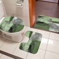 thumbnail image 4 of Green Ombre Bath Mat 3 Piece Bathroom Rug Set, Farmhouse Abstract Mottled Texture Art Non Slip Bath Rug Contour Mat and Toilet Lid Cover, Absorbent Shower Mats Soft Bath Rugs and Mats Sets, 4 of 8