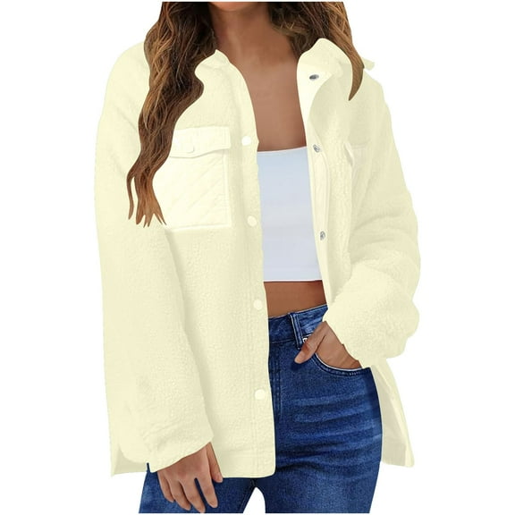 Inleife Women's New Fashion Coats Long Sleeve Hoodless Pocket Solid Color Casual Coat