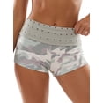 thumbnail image 1 of Shorts de verano para mujer con dobladillo, corte ajustado, estilo casual, con remaches y tiro bajo., 1 of 9