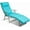 Turquoise, variant on DORTALA Outdoor Folding Chaise Lounge Chair, Lightweight Recliner Chair w/Portable Design and 7 Adjustable Backrest Positions, Outdoor Reclining Beach w/Pillow for Patio, Yard, Poolside, Turquoise