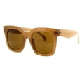 thumbnail image 3 of Womens Oversized Fashion Sunglasses Designer Square Frame UV 400 Tan, 3 of 5