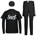 thumbnail image 2 of Boys' Summer Rash Guard Swimsuits for Kids Long Sleeve Tops & Pants Letter Print Swimsuit Set For Kid 3 Pieces Summer Beach Wear, 2 of 7