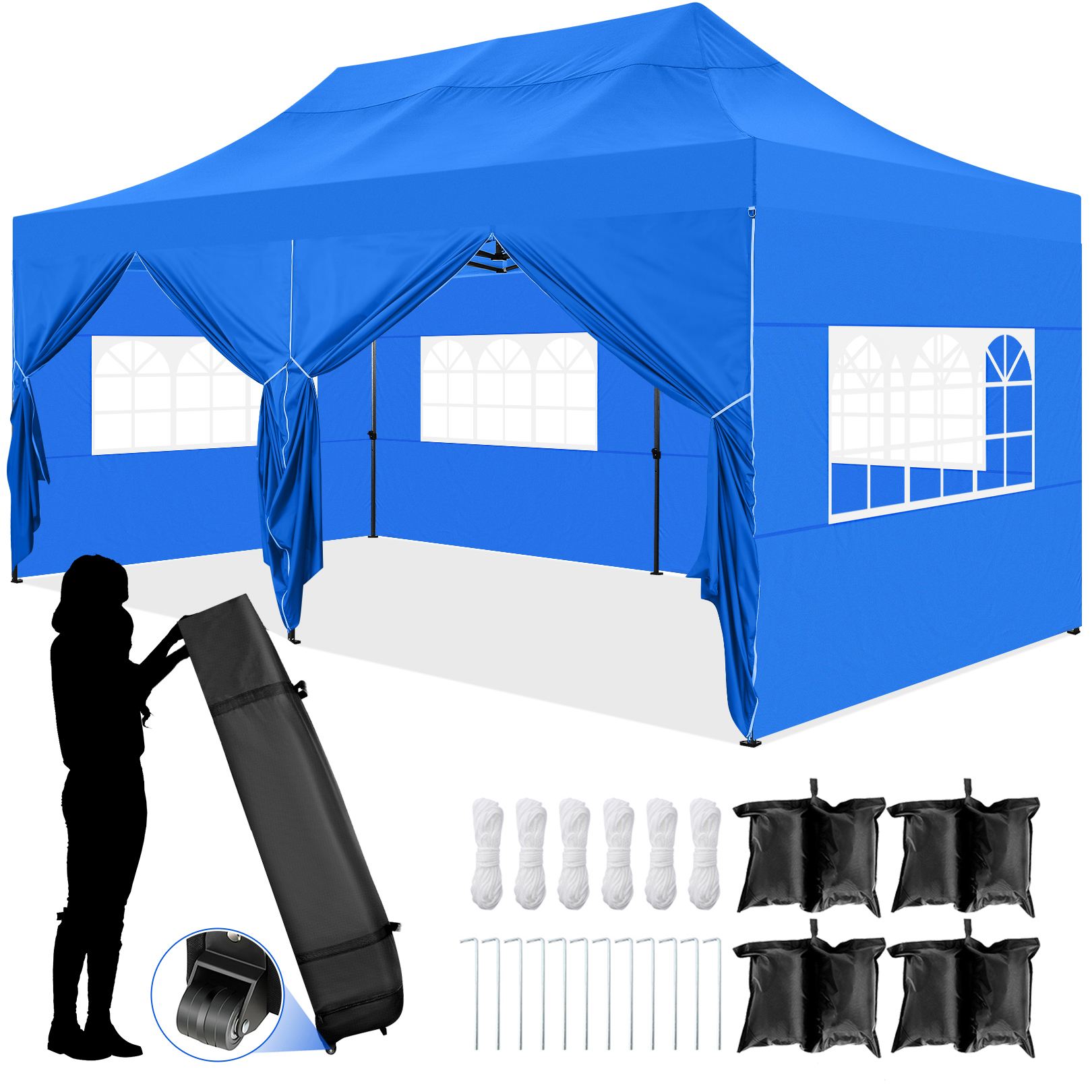 SANOPY 10'x20' Pop Up Canopy, Portable Folding Instant Canopy Tent, Ez