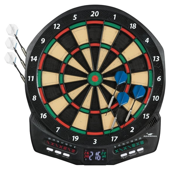 EastPoint Narwhal Revolution Electronic Dartboard with 30 Games, Cricket Scoring and 6 Plastic Tip Darts