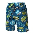 thumbnail image 6 of Uemuo Dump Truck Pattern Men's Swim Trunks Hawaiian Beach Bathing Suit Swimsuits Beach Quick-Dry Shorts with Pockets-, 6 of 9