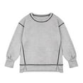 thumbnail image 4 of UAMVSH Sweatshirts for Kids Loose Fit Side Slit Trendy Tops Casual Long Sleeve Crew Neck Boys Girls Athletic Pullover Shirts(10-11 Years,Gray), 4 of 7