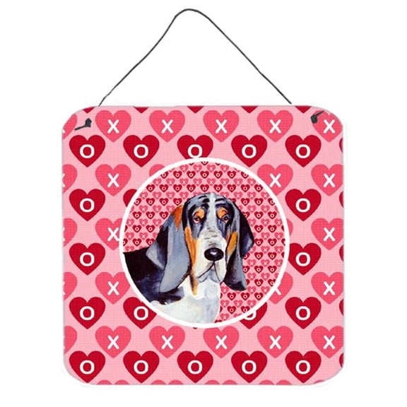 Basset Hound Valentines Love And Hearts Aluminium Metal Wall Or Door Hanging Prints