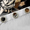 thumbnail image 4 of Manfei Hunting and Fishing Bass Fish Kitchen Curtains, Vintage USA Flag Black Out Curtains Pack of 2 (42x63 Each), Black Brown Beige, 4 of 6