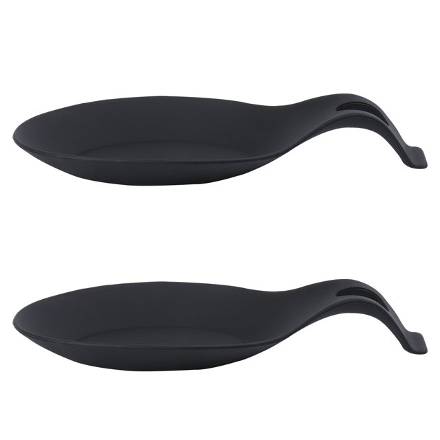 OUNONA 2pcs Silicone Spoon Rests Kitchen Utensil Holder Heat Resistance