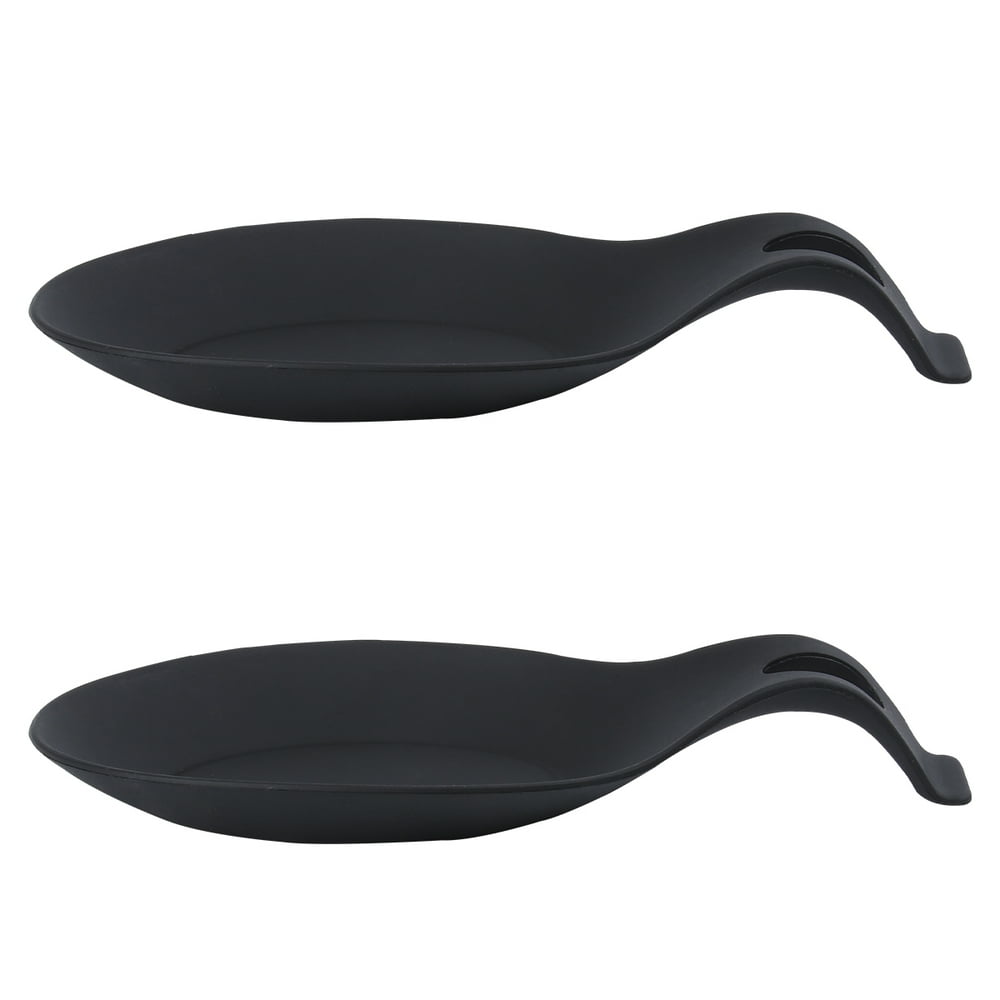OUNONA 2pcs Silicone Spoon Rests Kitchen Utensil Holder Heat Resistance