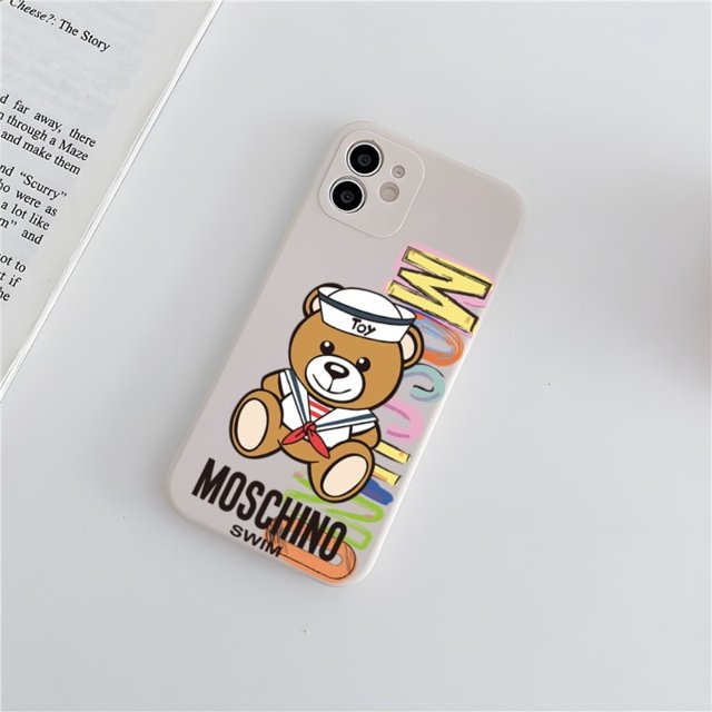 Funda de oso bonito para IPhone 14, carcasa moderna para Iphone 14, 11, 12 Pro, 8, 7 Plus, X, 13 Pro MAX, SE2020, XR, XS, MINISO-M-MOSCHINO, caramelo Fivean unisex