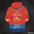 thumbnail image 4 of Unisex Spider Superhero Cosplay Hoodie, 3D Web Printed Long Sleeve Drawstring Hooded Sweatshirt Pullover for Halloween Party, Vermilion, 3XL, 4 of 4