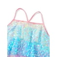 thumbnail image 4 of GXFC Women's Sleeveless Colorful Dress Ladies Shiny Sequins Decoration Spaghetti Strap Party Club Mini Tiered Casual Midi Dress for Women, 4 of 9