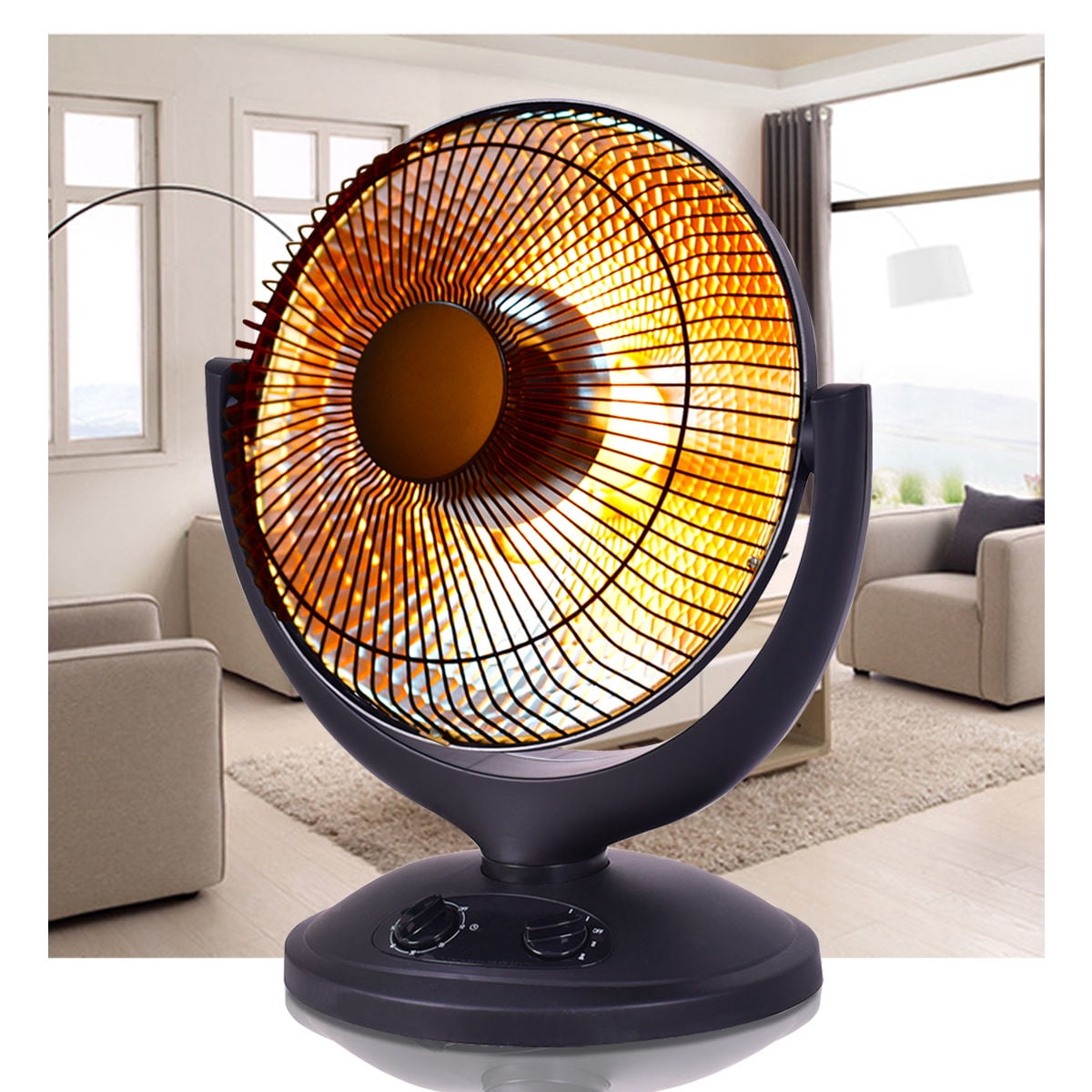 Costway Electric Parabolic Oscillating Infrared Radiant Space Heater W Timer Home office by Costway