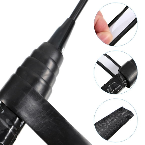 GOOHOCHY  2 Rolls Sticky Non-slip Handle Overgrip Tape Tennis Racket Self-adhesive Racquet Athletic Black