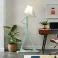 thumbnail image 4 of Cool Tall Decorative Floor Lamp Unique Aqua Blue Color Standing Adjustable Corner Reading Wood Lights for Living Room Kids Bedroom Office - LED Bulb Included (Green), 4 of 16