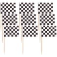 thumbnail image 5 of CIMAXIC Pack of 100 Racing Flag Toothpicks Checkered Flag Picks Appetizer Toothpicks Fruit Sticks for Cocktail Party - Black and White,1.38"X0.98"X2.56", 5 of 5