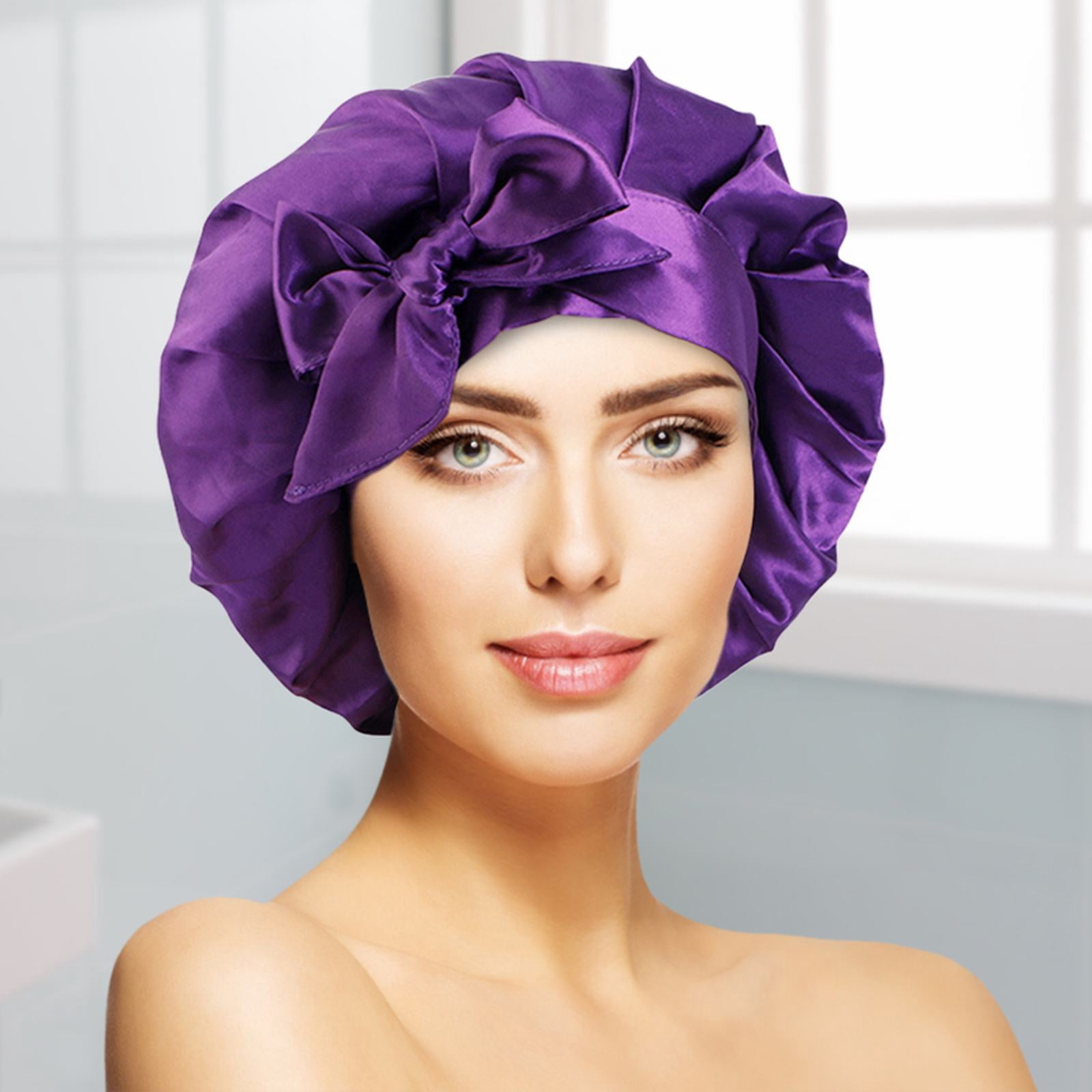 2er-Set Satin Nachtmützen Mit Breitem Elastischem Bund – Schwarz, Weich, Für Schlaf & Pflege