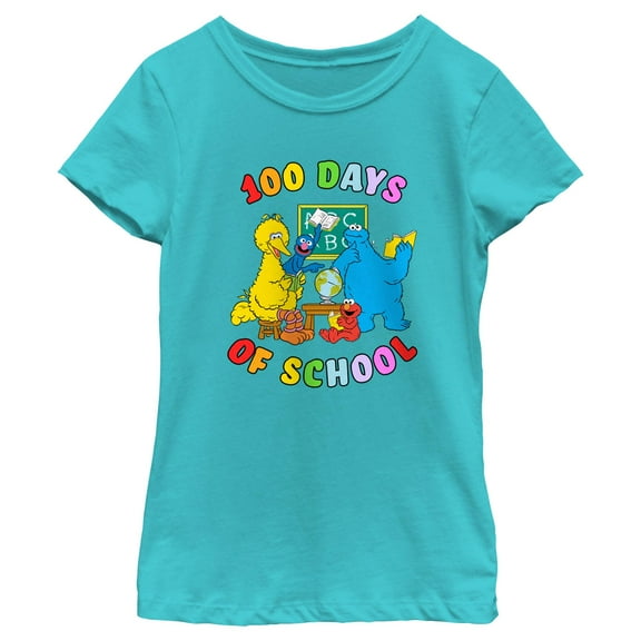 Girl's Sesame Street 100 Days of School Crew Graphic T-Shirt