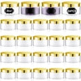 thumbnail image 1 of Tarro de plástico Dandat de 250 ml con tapa, 24 unidades, para cosméticos, 1 of 7