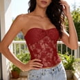 thumbnail image 3 of Agkizg Summer Lace Bandeau Cami,Lightweight Stretchy Seamless Bandeau Top,Breathable Layering Cami for Daily and Casual Wear (Women's or Women's Plus), 3 of 3