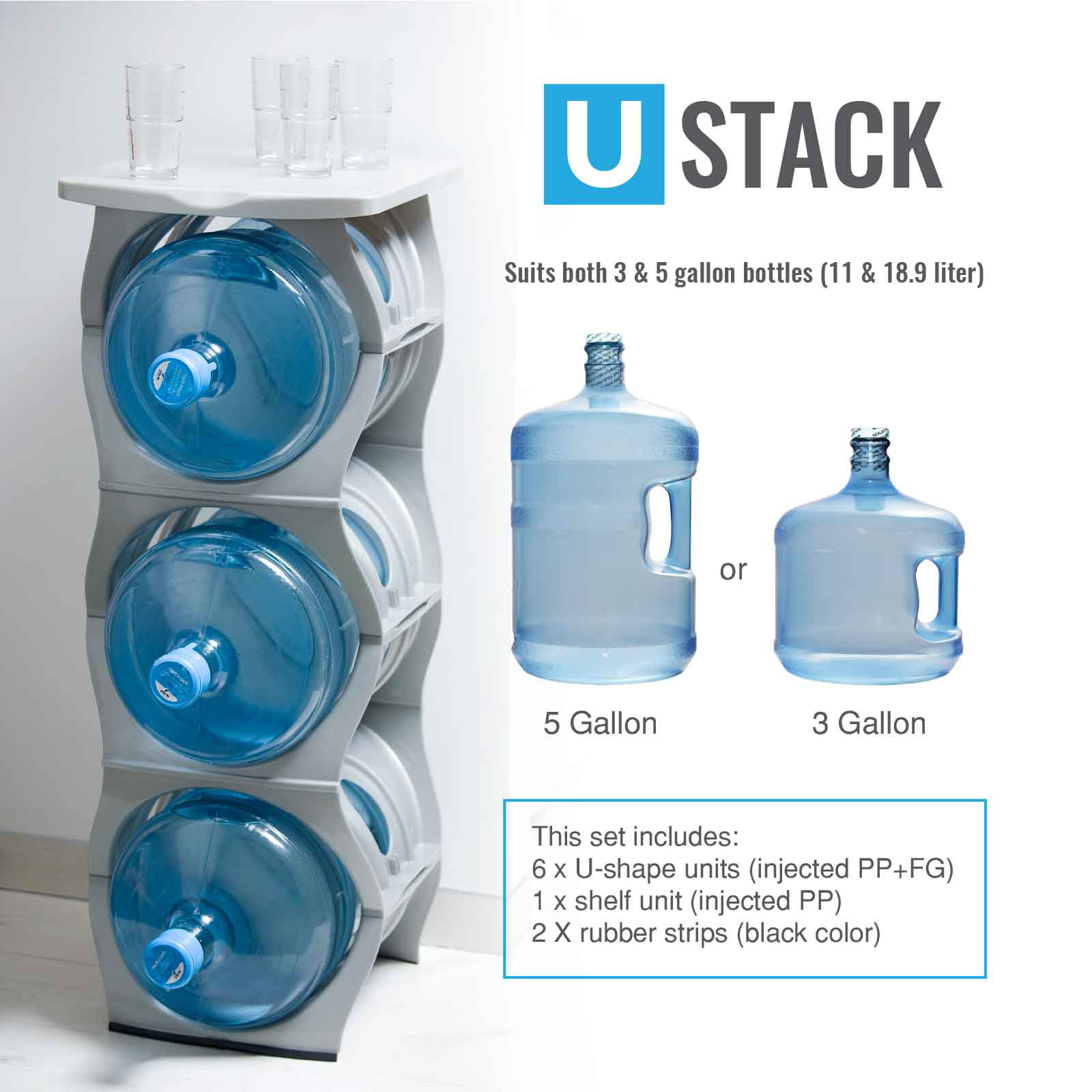 3 Gallon Water Bottle Rack - TierStack® Modular Rack