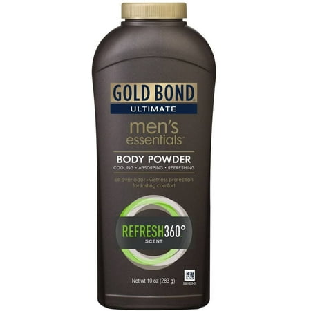 Gold Bond Ultimate Men's Essentials Body Powder, Refresh 360 10 oz (Pack of 6)
