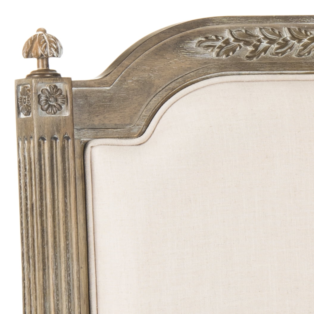 SAFAVIEH Rustic Wood Traditional Upholstered Headboard, Twin, Beige