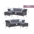thumbnail image 2 of Glory Furniture Raisa Velvet Sofa Chaise in Gray, 2 of 6