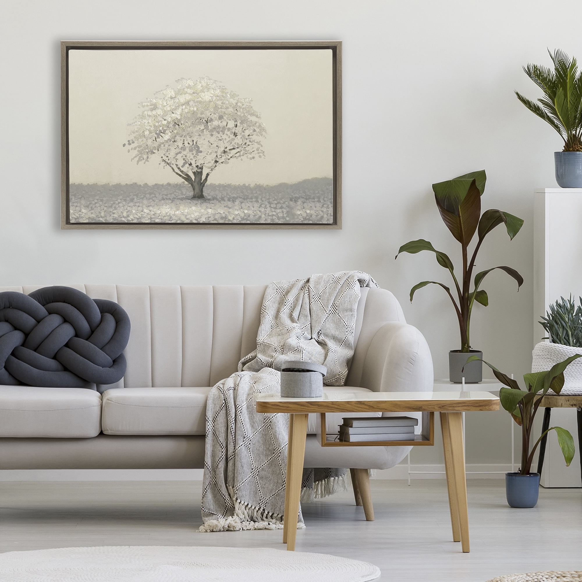 Stupell Industries Neutral Radiance Tree Brown Framed Floater Canvas Wall Art, design by Michael Marcon