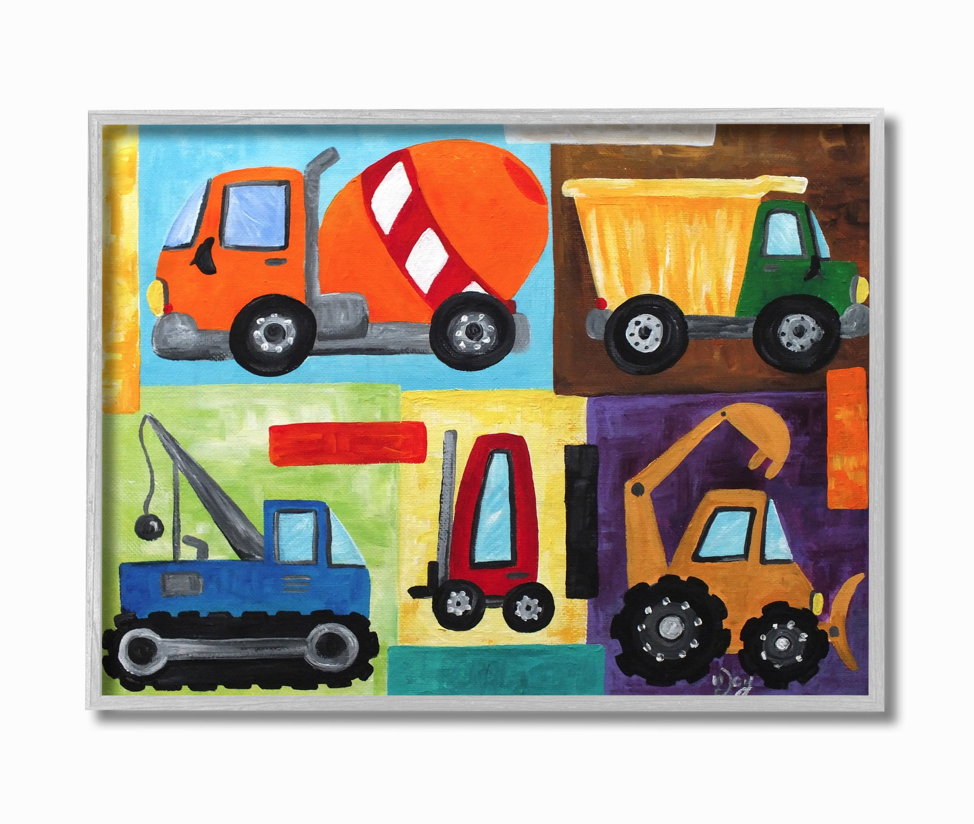 The Kids Room by Stupell Construction Trucks Set Framed Wall Art by