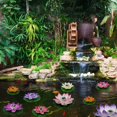 thumbnail image 3 of Solar Lily Pad Led Floating Lights Solar Garden Lights For Pool Pond Garden Water Night Light, 3 of 5